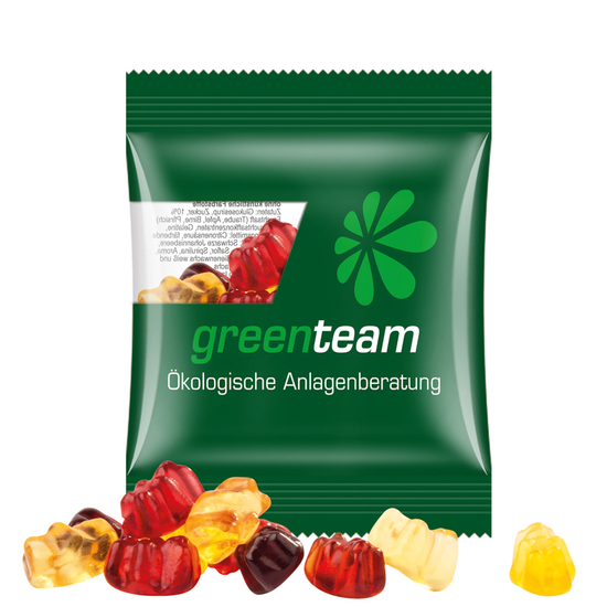 Minitüte,15 g, kompostierbare Folie transparent, Trolli Fruchtgummibären, 30% Fruchtsaftqualität Exquisit