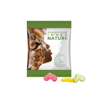 Minitüte,10 g, Folie weiß, Trolli Fruchtgummi Fahrrad