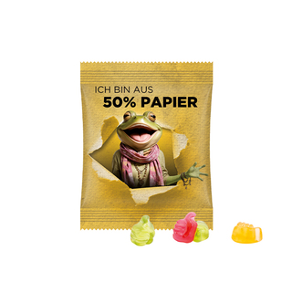Minitüte, 15 g, Papierfolie weiß, Trolli Fruchtgummi Daumen