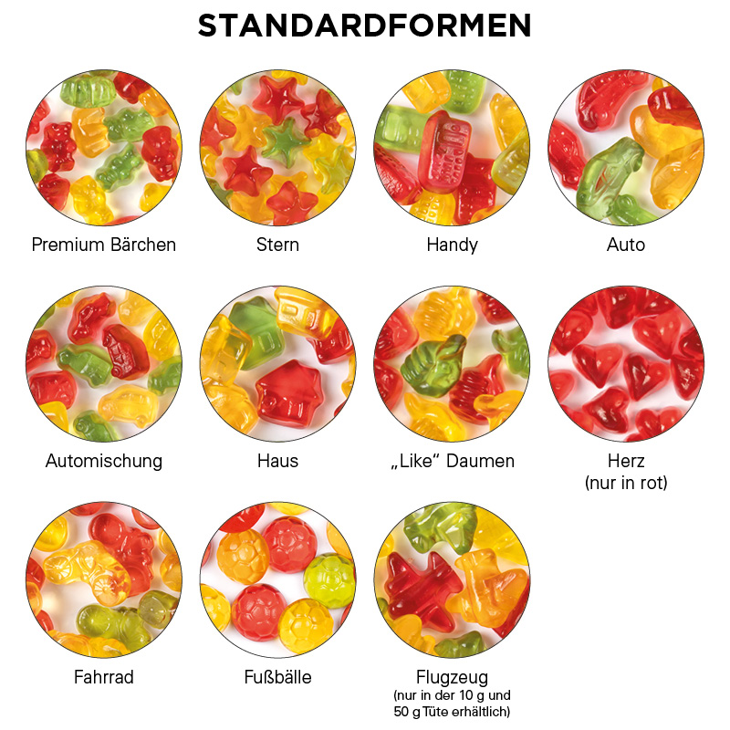 Minitüte, 10 g, kompostierbare Folie weiß, Trolli Weihnachtsmischung