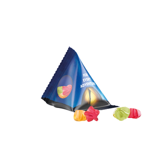 Fruchtgummi Tetraeder, Folie transparent, Trolli Fruchtgummi Sterne