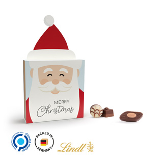 Lindt Präsent im Werbeschuber "Weihnachtsmütze", Lindt Mini Pralinés