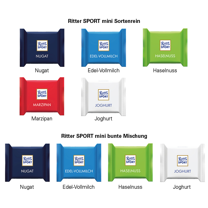 Werbewürfel, Ritter SPORT mini Mischung