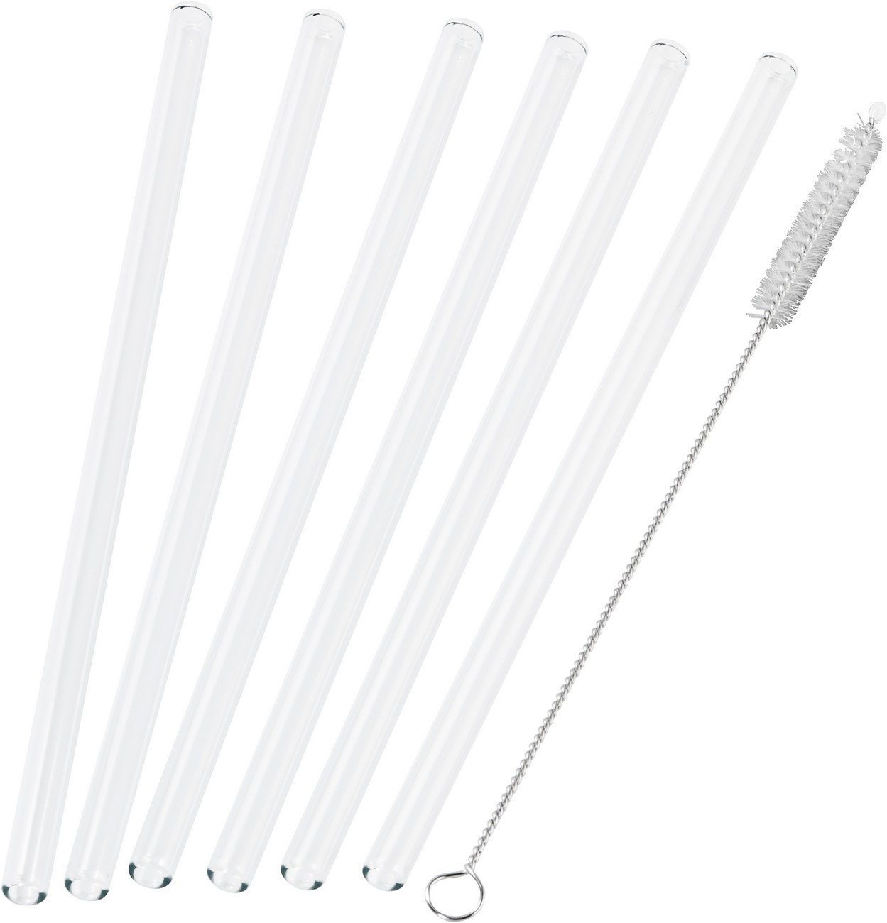 6er Glastrinkhalm Set + Bürste