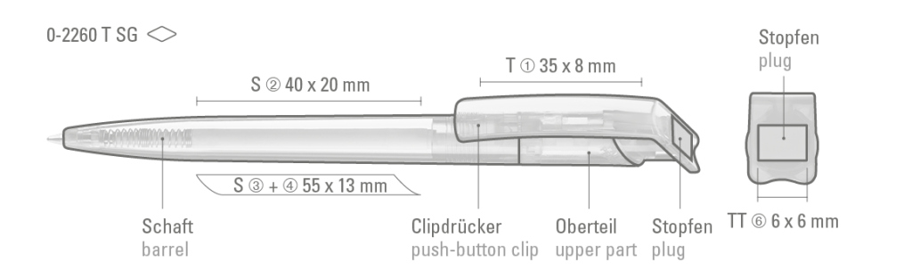 RECYCLED PET PEN transparent SG