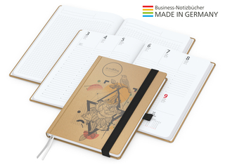 Buchkalender Match-Hybrid White Bestseller A4, Natura braun-individuell, schwarz