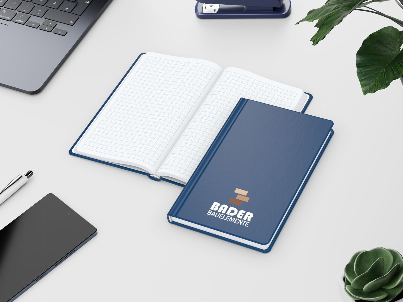 Notizbuch Easy-Book Basic Bestseller, Pocket, dunkelblau inkl. Siebdruck-Digital
