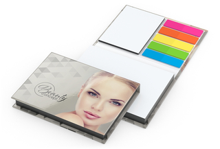 Haftnotiz-Set Prag Bookcover White Bestseller, matt-individuell, Farbschnitt schwarz