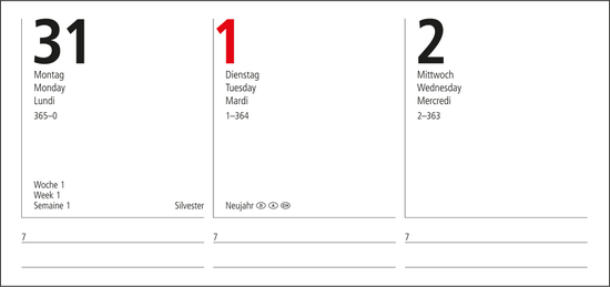 Wochenkalender Prestige Bestseller inkl. Kupferprägung, dunkelblau