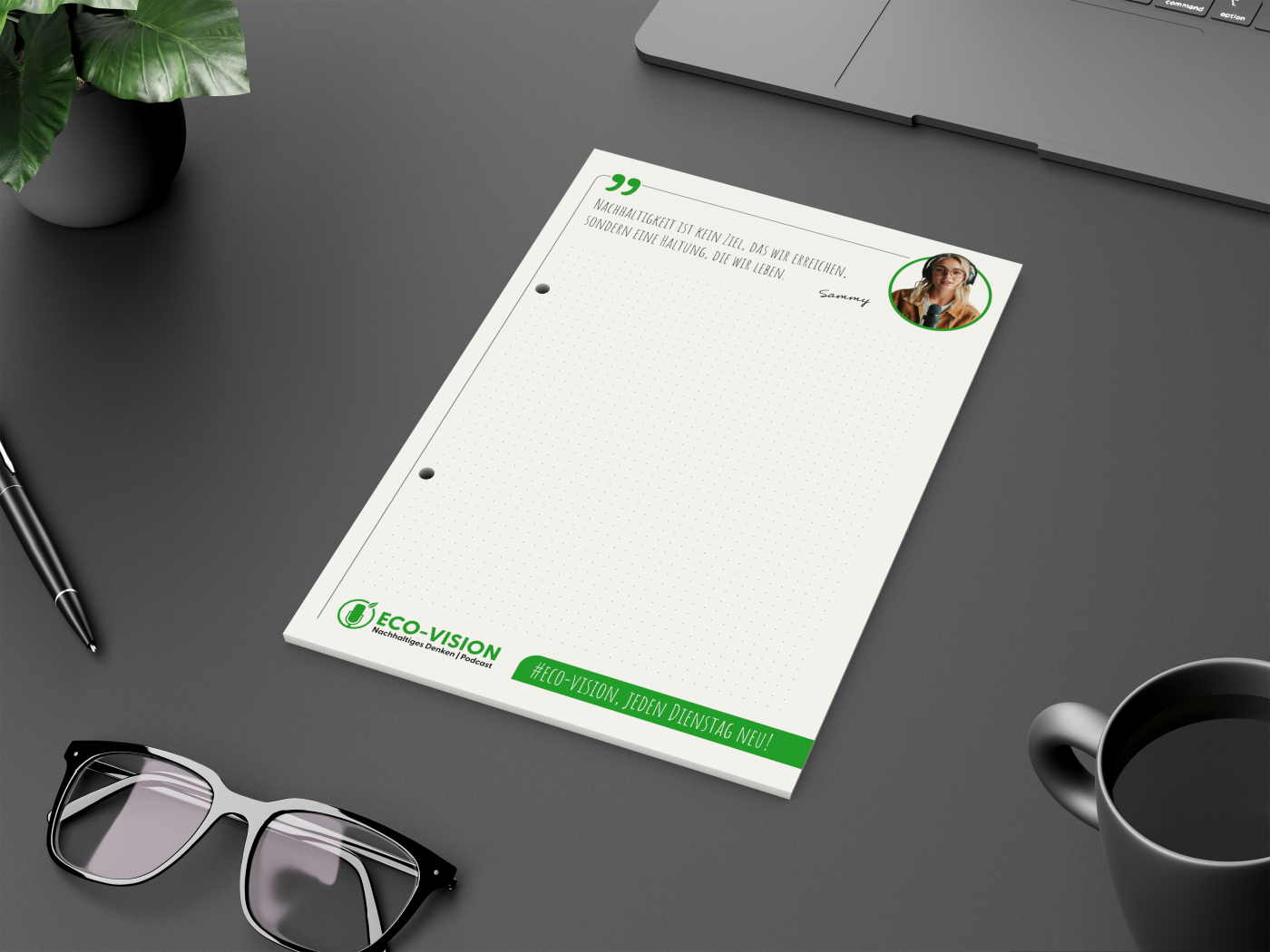 Schreibblock Recycling, A5, 50 Blatt mit 2fach-Abheftlochung