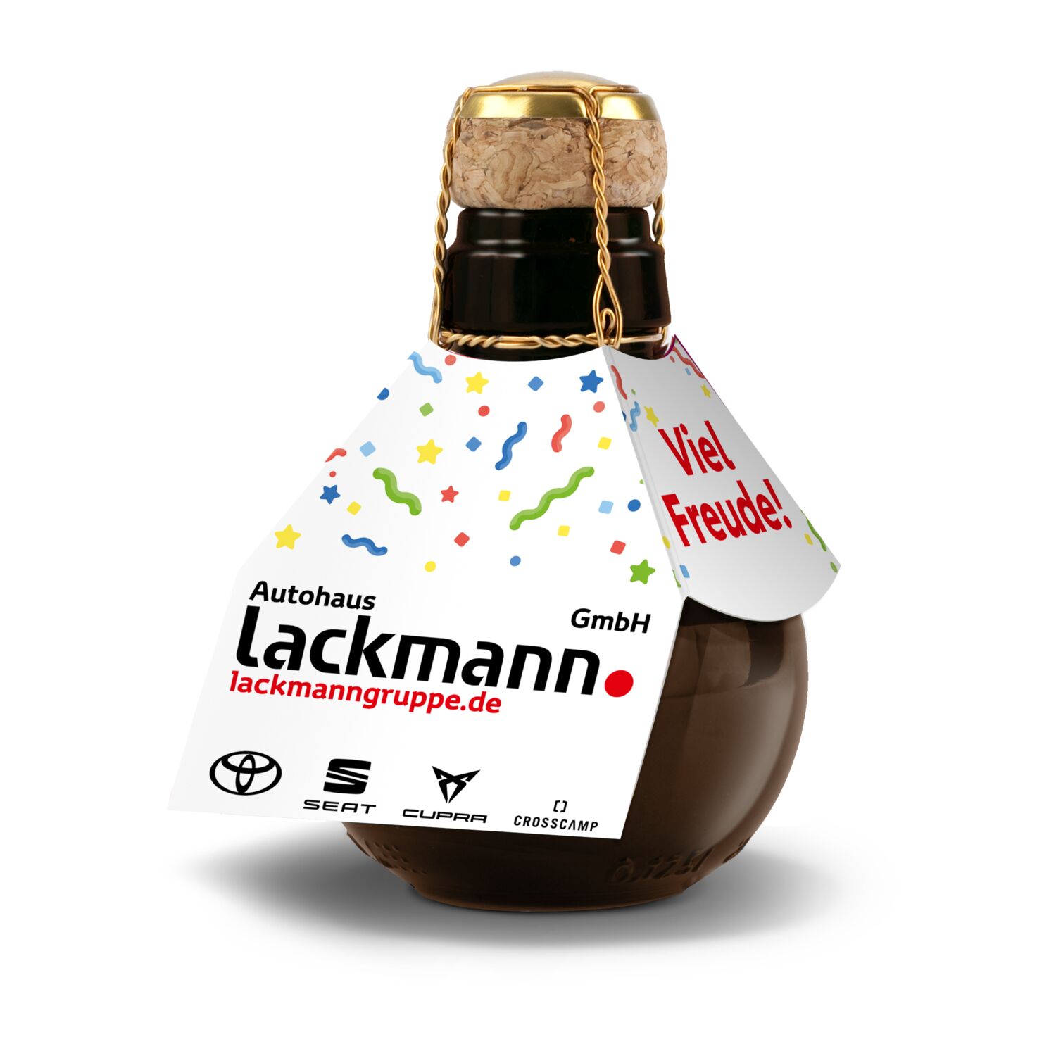 Origineller Sekt Viel Glück - Karton Gelb, 125 ml 2K1358n1