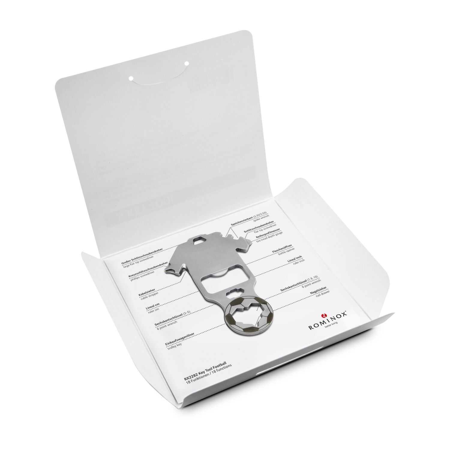 ROMINOX® Key Tool Football (18 Funktionen) Viel Glück 2K2109h