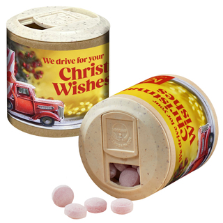 Papier-Werbedose mit Kalfany-Glühweinbonbons