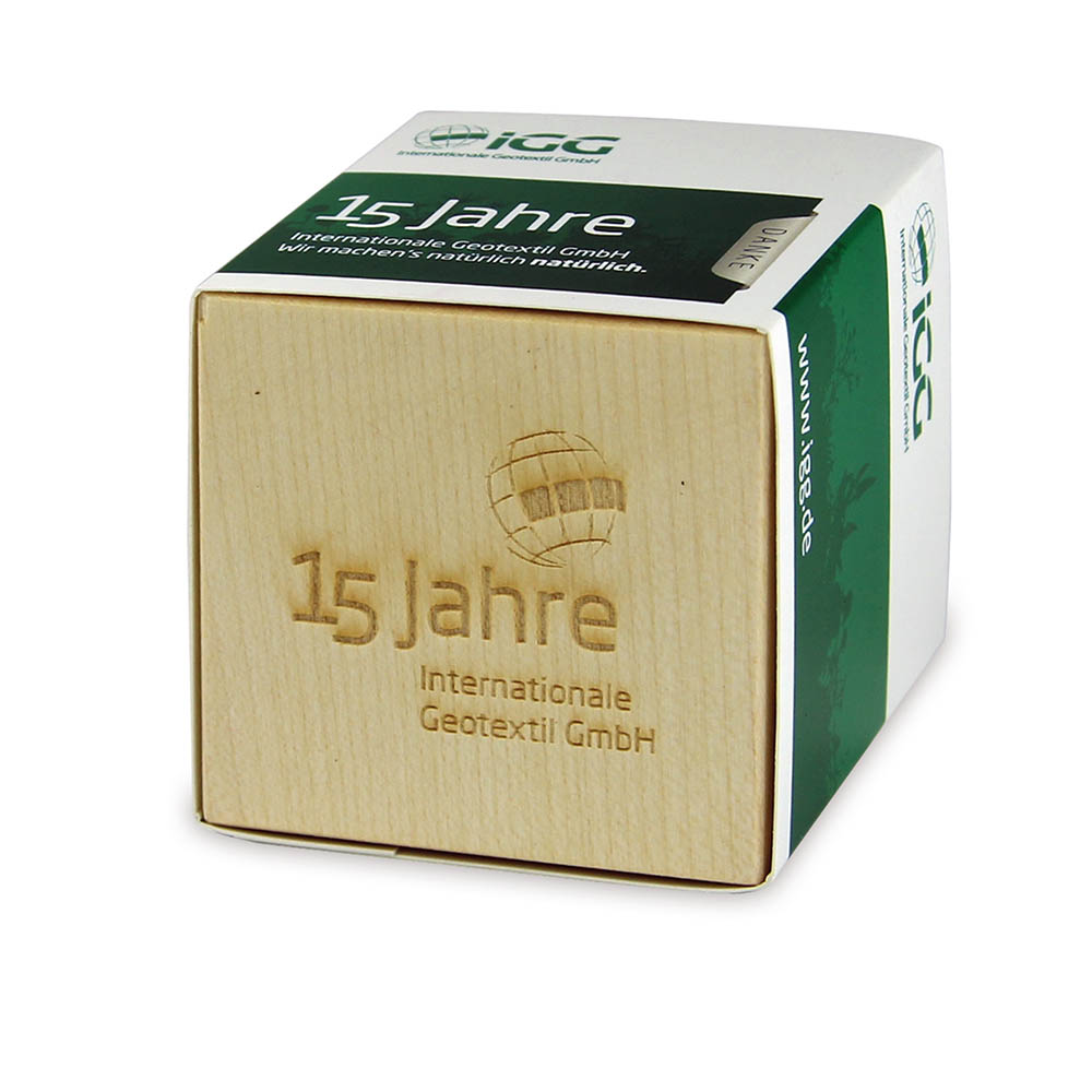 Pflanz-Holz Maxi mit Samen - Gartenkresse, 1 Seite gelasert