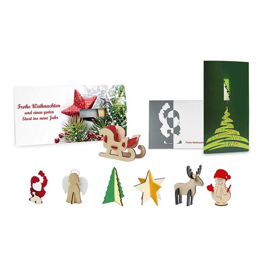 Steckfiguren-Karte Filz - Stern 4/0-c