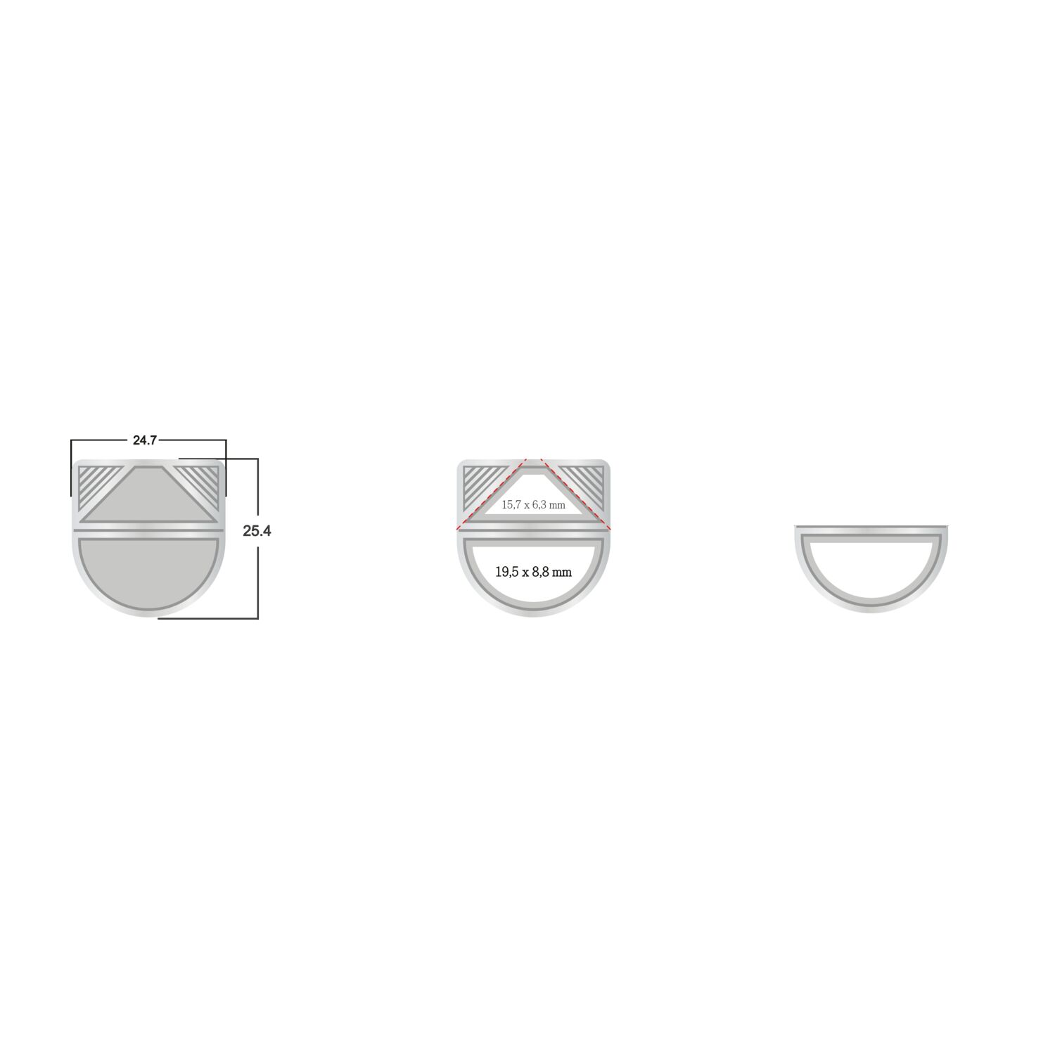 ROMINOX® Corner Snap Silber