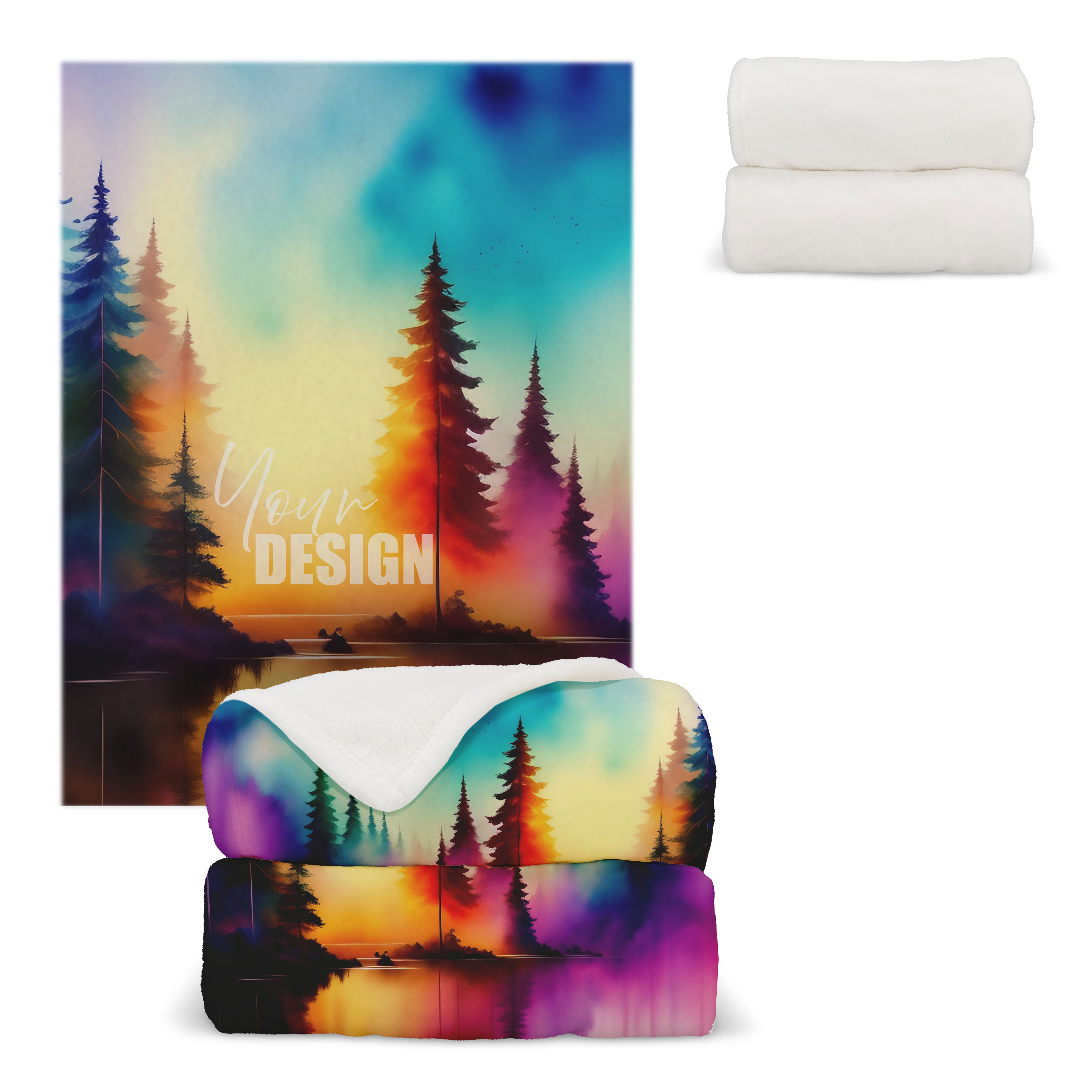 Korallenfleece-Decke Sublimation 130x170 cm 270g/m²