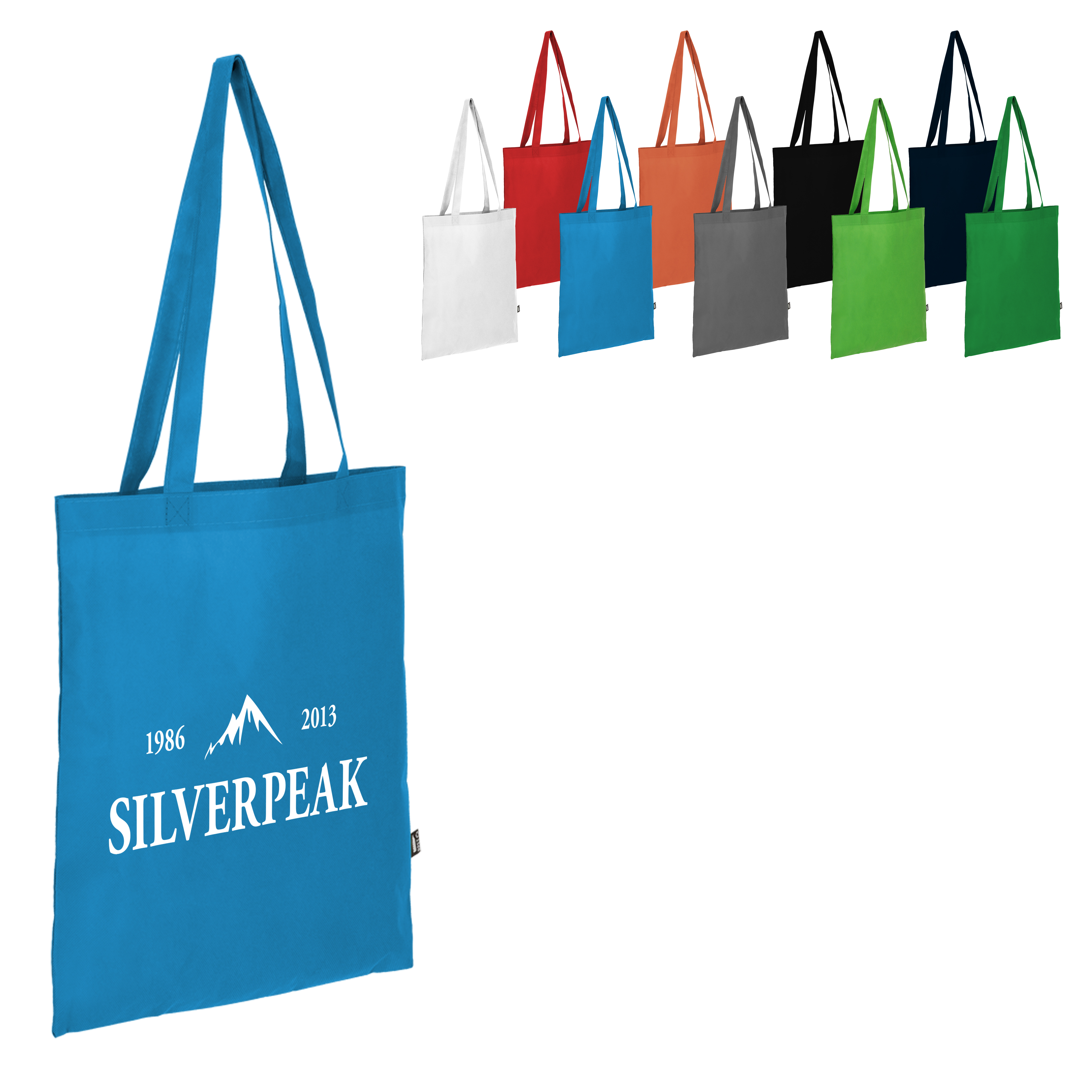 R-PET Tragetasche aus Non Woven mit langen Griffen 38 x 42cm 75g/m²