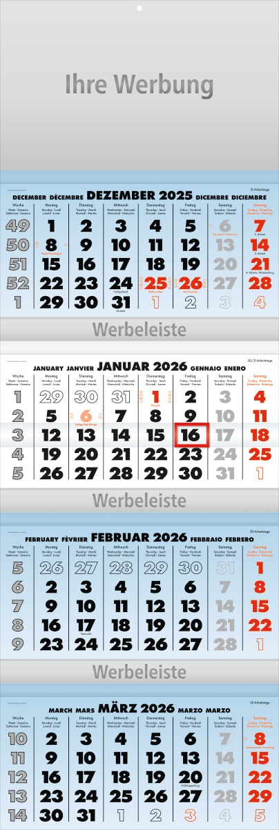 Viermonatsplaner Business-quattro blau