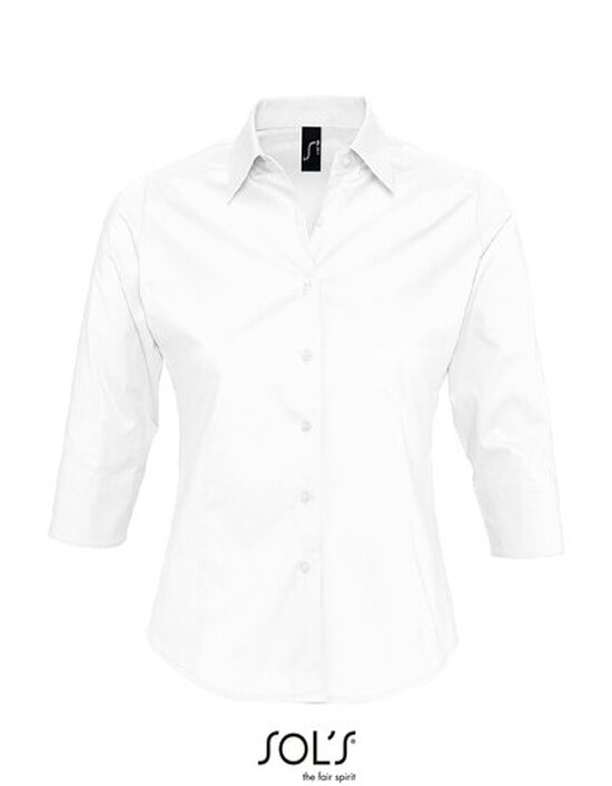 Ladies` Stretch-3/4-Sleeve Blouse Effect