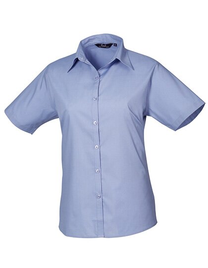 Ladies` Poplin Short Sleeve Blouse