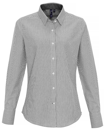Ladies Cotton Rich Oxford Stripes Shirt
