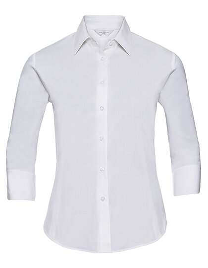 Ladies` 3/4 Sleeve Fitted Stretch Shirt